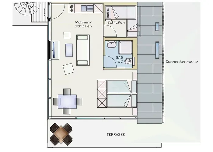 شقة Seeblick 4 1og Grundbelegung 4 Pers
